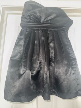 Target Black Strapless Satin Mini Dress